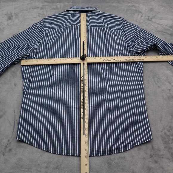Hollister Shirt Mens Large Blue Striped Button Up Long Sleeve Casual Preppy - Picture 3 of 16